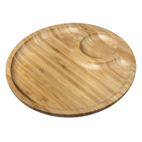 【英國 WILMAX】竹製圓形分隔餐盤/輕食盤(35.5CM)