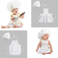 Kids Apron Set Chef Costume Set For Children Apron Chef Hat Spoons