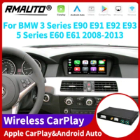 RMAUTO Wireless Apple CarPlay CIC System for BMW 3 Series E90 E91 E92 E93 5 Series E60 E61 2008-2013 Android Auto Mirror Link