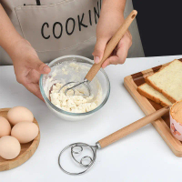 Pengaduk dan Mixer Adonan Manual Stainless Steel Anti Lengket Multifungsi Alat Bantu Memanggang gela