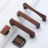 Wooden Cabinet Knobs and Handles Kitchen Handles Zinc Alloy Cupboard Pulls Drawer Knobs Handles for Furniture