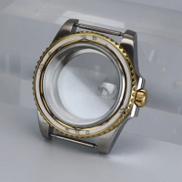 Gold And Silver For Seiko nh34 nh35 nh36 nh38 Movement 28.5mm Dial 40mm Men's Watch Case Sapphire Crystal Glass Accessory Parts