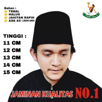 Peci songkok kopiah hitam tinggi 11cm,12cm,13cm,14cm, 15cm