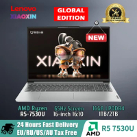 Lenovo Xiaoxin 16 Laptop 2023 AMD Ryzen 5 7530U 16-Inch 16GB RAM 512GB/1TB/2TB SSD Integrated Graphics Notebook Computer PC