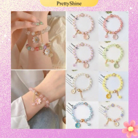 PS~GL2029 Gelang Karet Aesthetic Daisy Rumbai Bunga Kristal Wanita Manik Colourfull Korea