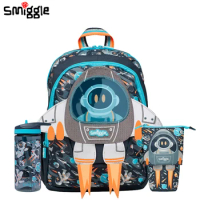 Genuine Australian Smiggle Schoolbag Orange Tail Rocket Backpack Medium Children'S Backpack Water Cup Retractable Pen Bag