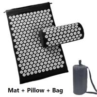 Acupressure Massage Mat Pillow Set Massager Yoga Mat Relieve Back Body Pain Spike Acupuncture Yoga Mat Cushion with Storage Bag