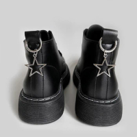 1Pc Metal Hollow Pentagonal Star Martin Boot Buckle Sweet Cool Star Cross Love Pendant Martin Boots Shoe Accessories