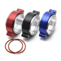 Exhaust V-band Clamp w Flange System Assembly Anodized Clamp For 2"/2.5"/3"/3.5"/4" OD Turbo Intake Piping