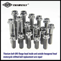 Titanium bolt GR5 flange head inside and outside hexagonal head M8x15mmM8x55mm motorcycle refitted bolt replacement scre repair