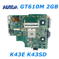AIXIDA K43SD For ASUS K43E K43SD REV 4.1 main board HM65 DDR3 with GT610M 2GB GPU laptop Motherboard full test