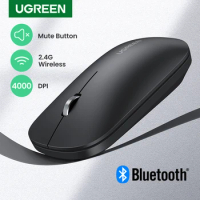 UGREEN Mouse Wireless Bluetooth5.0 2.4G Dual Mode Mouse 4000DPI Silent Mice for Computer MacBook PC Tablet Laptop Wireless Mouse