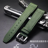 Men's Calf Leather Watch Band for IWC Pilot Mark XVIII IW327004 IW377714 Watch Strap 20 21 22mm Green Bracelet Bands for Man
