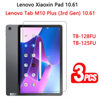 3 PCS Tempered Glass For Lenovo Xiaoxin Pad 2022 10.61 TB-128FU TB-125FU Tablet Screen Protector For Lenovo Tab M10 Plus 3rd Gen