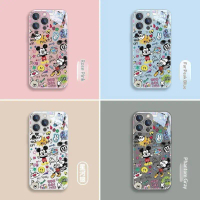 Ốp lưng kính sơn kim loại họa tiết graffiti Mickey cho iPhone 12/13/17/15/14/16/11 Pro Max/16 Plus/1