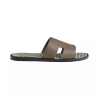 Hermes [12.12 Dealcember] Izmir H Mosaique Calfskin Sandals Etoupe
