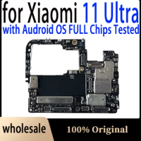 100% Original MainBoard For Xiaomi 11 Ultra MotherBoard With Chips Circuits Flex Cable Firmware 256GB 512GB For Xiaomi 11 Ultra