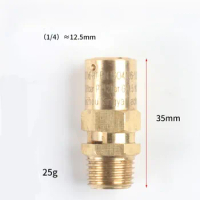 8 BAR Safety Valve for For AIR Compressor Brass Construction Nylon Sealing Suitable for Industrial Applications