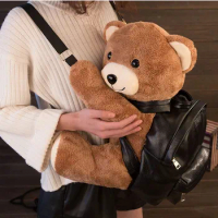 Lovely Winter Women/Girls Fashion Leather Backpack Plush Teddy Bear Backpack/School bag fmous brand leisure small backpack bag