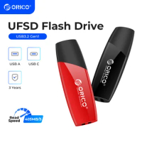 ORICO New Trend UFSD 411MB/S USB Flash Drives High Speed Pendrive Type C 512GB 256GB 128GB 64GB USB Stick Pen Drive Black Red