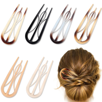 6 PCS French Hair Pins Unique 3 Internal Teeth Hair Fork Pin U Shaped Hair Pins for Women Vintage Ha