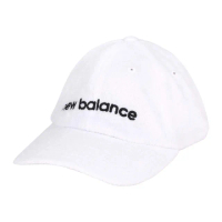 【NEW BALANCE】毛圈棒球帽-防曬 遮陽 鴨舌帽 運動 帽子 NB 白黑(LAH31003WT)