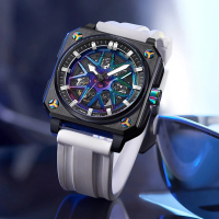 【ROMAGO】WANgT 雷米格 極速系列 RM105-SP 限量 贈真皮錶帶 機械錶(八角形 跑車 輪框造型 碳纖維 鏤空)