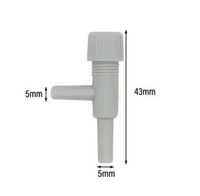 100pcs Keran Valve Selang Aerator Akuarium 3/16" inch Katup Pengontrol Aliran Udara Akuarium Konekto