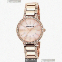 【ANNE KLEIN】AnneKlein手錶型號AN00634(粉紅色錶面玫瑰金錶殼玫瑰金色精鋼錶帶款)