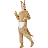 Sexy Halloween Costume for Women Kangaroo Costume Pajama Adult Animal Onesie Women Sleepwear Flannel Pijamas