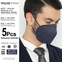 Masker Medis 6Ply ValvePlus PURISM FFP2 NR EU Standard RoyalBlue 5Pcs
