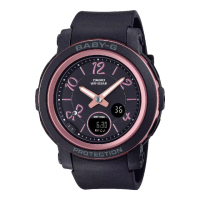 【CASIO 卡西歐】緞帶時標雙顯腕錶 黑 41.5mm(BGA-290RA-1A)