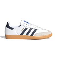 【adidas 愛迪達】Samba OG 男鞋 女鞋 深藍白色 皮革 麂皮 復古 德訓 情侶 休閒鞋 IF3814