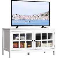 Tangkula TV Stand Cabinet, Modern Wood Large Wide Entertainment Center for TV up to 50", Living Room Media Console Cabinet Stand
