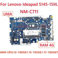 For Lenovo IdeaPad S145-15IIL Laptop motherboard NM-C711 with CPU I3-1005G1 I5-1035G1 I7-1065G7 RAM 100% Tested Fully Work