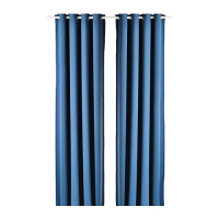 HILLEBORG 高度遮光窗簾 2件裝, 藍色, 145x250 公分