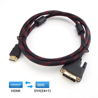 1.5M HDMI-compatible to DVI Cable DVI-D 24+1 Pin Adapter Cables for LCD DVD HDTV XBOX 1080P 3D High Speed DVI to Wire
