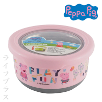 佩佩豬-不鏽鋼圓形保鮮餐碗-大-粉-3入組(兒童隔熱碗)