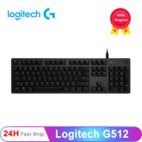 original Logitech G512 CARBON LIGHTSYNC RGB Wired Mechanical Gaming Keyboard with GX Brown switches for eSports gamers keyboard