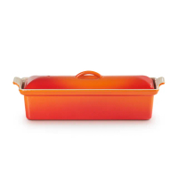 【Le Creuset】琺瑯鑄鐵鍋肉醬鐵鍋 28cm(火焰橘-內鍋白)
