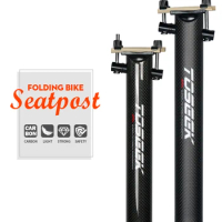 TOSEEK Carbon Seatpost 31.8/33.9/34.9mm Matte Black Folding Bike Seating Post Length 600mm Seat Tube Cycling Bicycle Parts