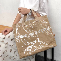 大 防水牛皮紙包 透明包 果凍包 塑膠 牛皮紙 袋 包 手提袋 字母 英文 韓國 歐美 ANNA S.399
