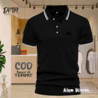 2025 AE Logo Men's Polo Shirt Golf Collar Men's Shirt Quality Text Black Collar Adult Unisex Pro Pol