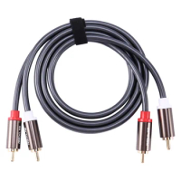 Rexlis 2 Rca to 2 Rca Male to Male Hifi Audio Cable Ofc Av Speaker Wire for Tv Dvd Amplifier Subwoofer Soundbar 1M