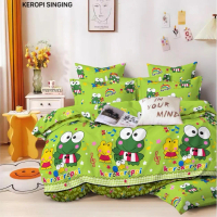 Bedcover Set Karakter Kartun Keroppi,Doraemon,Hello Kitty,Bahan Katun Disperse Berkualitas Tinggi,Le