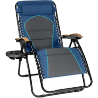 Lounge Chair, 30 "wide Seat Anti Gravity Lounge Chair, with Cup Holder, Supports 400 Pounds (blue), Lounge Chair