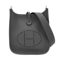 Hermes 愛馬仕 Mini Evelyne TC牛皮銀釦斜背包(石板灰BA)