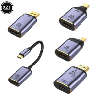 Type C/DP+/mDP+ to HDMI-compatible 2.1 Adapter Plug HDMI-compatible 2.1 to USB-C Projection MINI 8K 60Hz USB C Male to Female