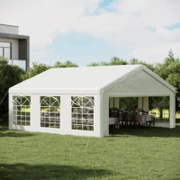 20' x 20' Outdoor Party Tent Patio Gazebo Canopy Large Wedding Tent, with Sidewall, White