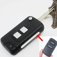 Blank 2 Buttons Car Key Case For Mitsubishi Pajero V73 Hafei Racing Modified Flip Folding Remote Key Shell